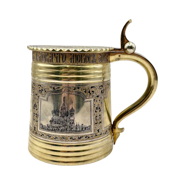 Russian silver gilt and niello tankard, Moscow, 1865 by Vasily Semenov. - image 5