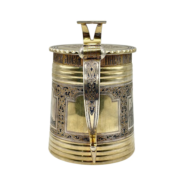 Russian silver gilt and niello tankard, Moscow, 1865 by Vasily Semenov. - image 6