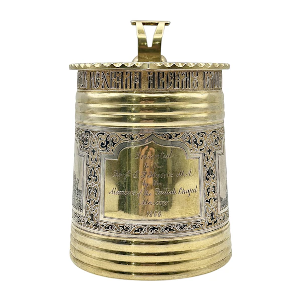 Russian silver gilt and niello tankard, Moscow, 1865 by Vasily Semenov. - image 4