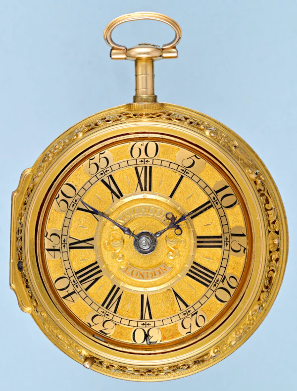 Gold Champleve Dial Quarter Repeating Repousse - image 2