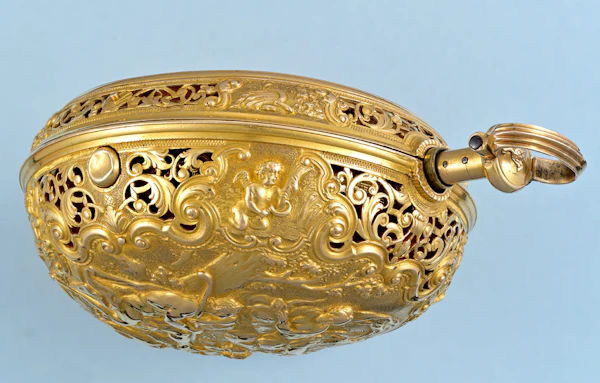 Gold Champleve Dial Quarter Repeating Repousse - image 3