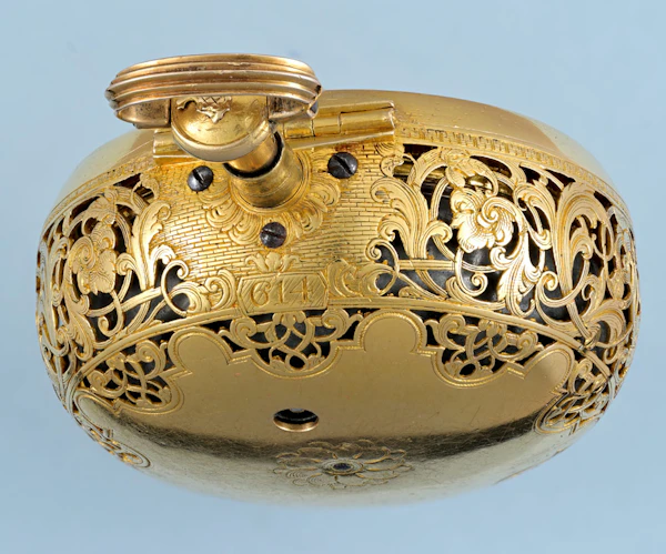 Gold Champleve Dial Quarter Repeating Repousse - image 4