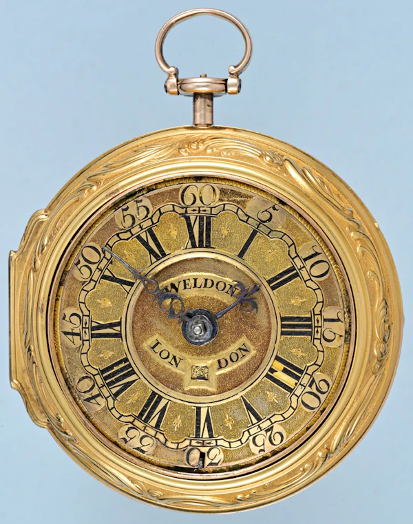 Gold Champleve Dial Repousse & Protective Outer - image 2