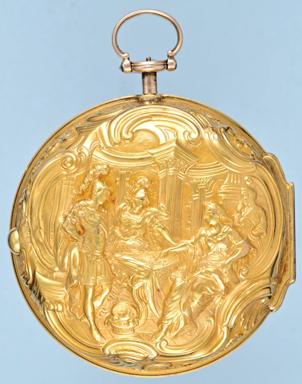 Gold Champleve Dial Repousse & Protective Outer - image 3