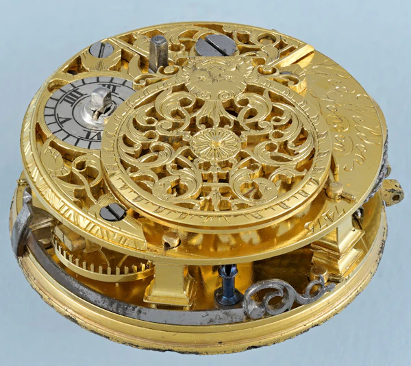Gold Champleve Dial Repousse & Protective Outer - image 7