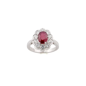18ct Gold Ruby and Diamond Cluster Ring Spectrum Antiques