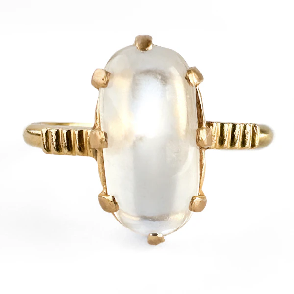 Vintage Moonstone Solitaire Ring - Saddingtons Jewellery Stand 375 - image 2