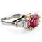 Vintage Pink Sapphire & Diamond 3 Stone Ring - Saddingtons Jewellery Stand 375 - image 2