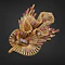 Floral ruby gold brooch - image 2