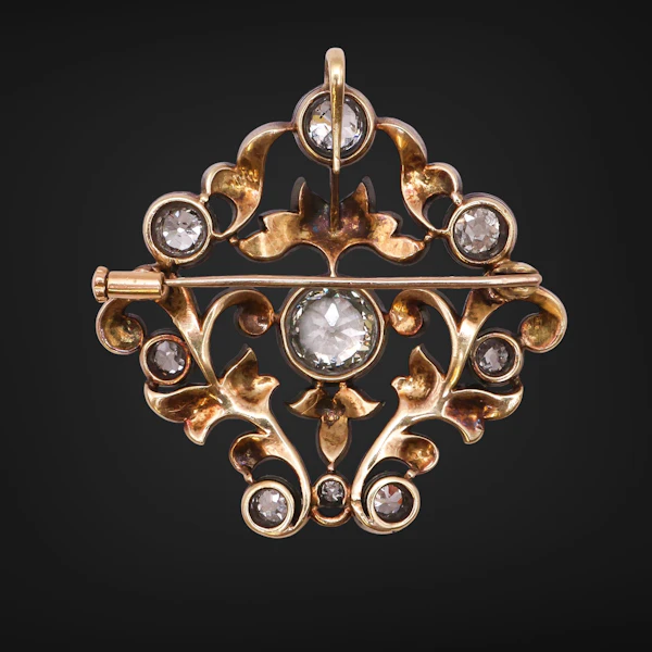 Victorian silver on gold brooch/ pendent - image 2