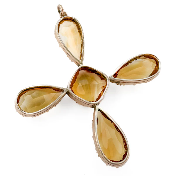 Victorian Citrine Cross Pendant - Saddingtons Jewellery Stand 375 - image 5