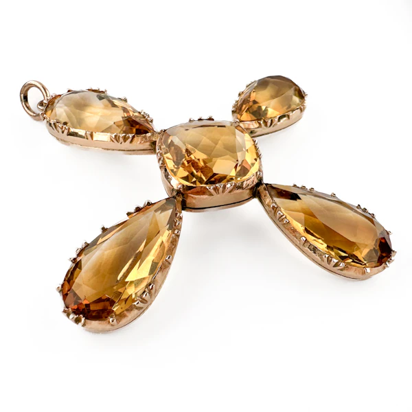 Victorian Citrine Cross Pendant - Saddingtons Jewellery Stand 375 - image 3