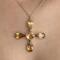 Victorian Citrine Cross Pendant - Saddingtons Jewellery Stand 375 - image 1
