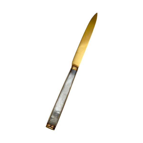 18th century french gold and mother of pearl letter opener, c.1790. - image 2