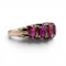 Antique Ruby and Gold Carved Five Stone Ring, Circa 1910 - image 3