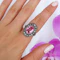 Antique French Pink Spinel, Diamond, Silver and Gold Cluster Ring, Circa 1830 - image 4