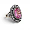 Antique French Pink Spinel, Diamond, Silver and Gold Cluster Ring, Circa 1830 - image 3