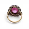 Antique French Pink Spinel, Diamond, Silver and Gold Cluster Ring, Circa 1830 - image 7
