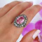 Antique French Pink Spinel, Diamond, Silver and Gold Cluster Ring, Circa 1830 - image 2