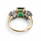 Colombian Emerald, Diamond, Gold and Platinum Three Stone Ring - image 6