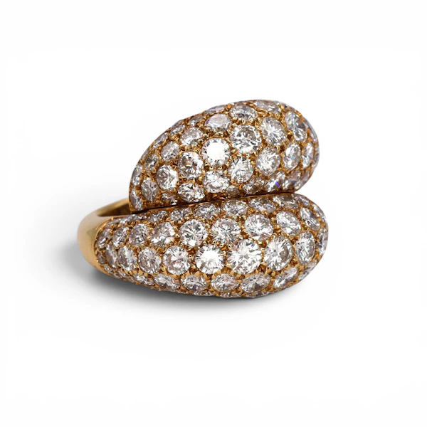 Vintage Van Cleef and Arpels Diamond and Gold Double Bombé Ring, Circa 1980 - image 3