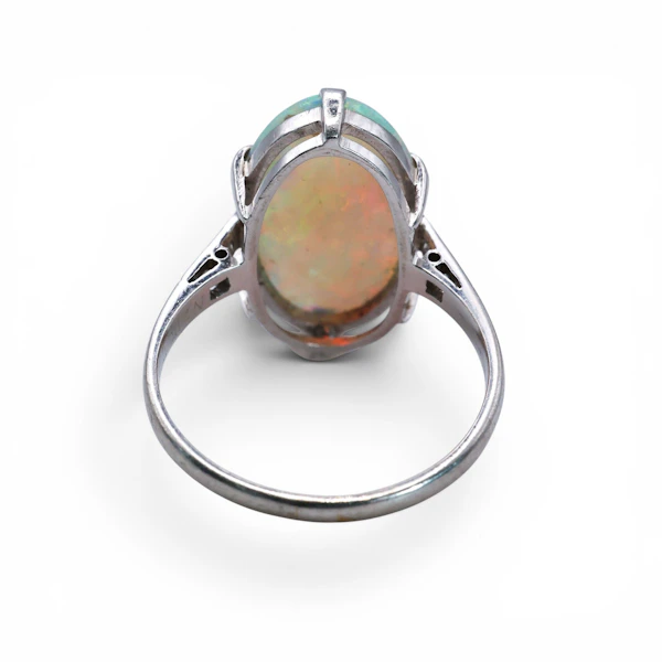 Art Deco Opal, Diamond and Platinum Ring, Circa 1930 - image 6