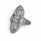 Edwardian Diamond, Platinum and Gold Three Stone Plaque Ring, Circa 1910, 4.60 Carats - image 2