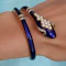 Victorian Blue Enamel, Pearl, Garnet and Gold Snake Bangle, Given by Adelaide Queen Dowager, to Lady Susan Harcourt, 1849 - image 4
