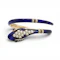 Victorian Blue Enamel, Pearl, Garnet and Gold Snake Bangle, Given by Adelaide Queen Dowager, to Lady Susan Harcourt, 1849 - image 3
