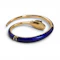Victorian Blue Enamel, Pearl, Garnet and Gold Snake Bangle, Given by Adelaide Queen Dowager, to Lady Susan Harcourt, 1849 - image 5