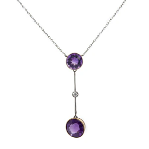 15ct Amethyst and Diamond Drop Spectrum Antiques