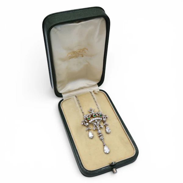 Georges Le Saché for Vever Belle Époque Emerald Diamond Platinum and Gold Brooch-Cum-Pendant Necklace, Circa 1900 - image 6