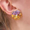 Harvey & Gore Amethyst, Citrine, Diamond And Gold Pansy Earrings, 1973 - image 7