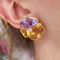 Harvey & Gore Amethyst, Citrine, Diamond And Gold Pansy Earrings, 1973 - image 8