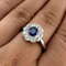 Edwardian Ceylon Sapphire & Diamond Cluster Ring - Saddingtons Jewellery Stand 375 - image 3