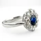 Edwardian Ceylon Sapphire & Diamond Cluster Ring - Saddingtons Jewellery Stand 375 - image 1