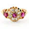 Edwardian Ruby & Diamond Cluster Ring - Saddingtons Jewellery Stand 375 - image 1