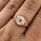 Edwardian Ruby & Diamond Cluster Ring - Saddingtons Jewellery Stand 375 - image 4