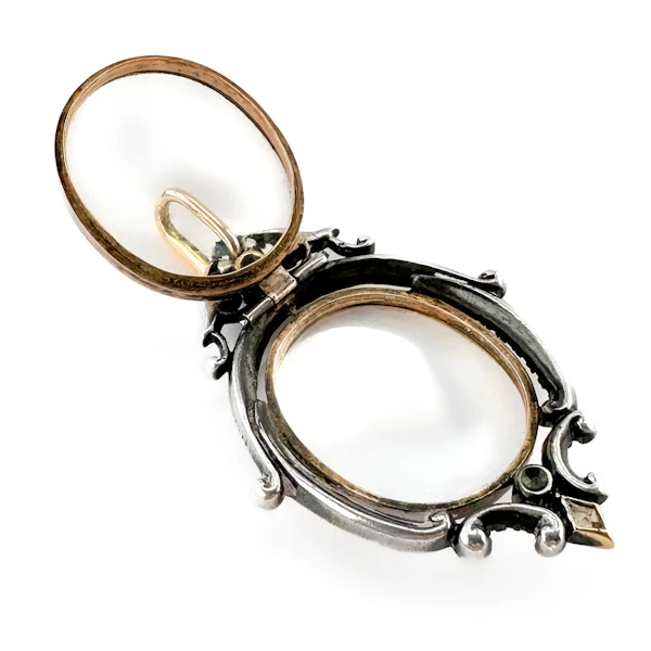 Victorian Rock Crystal & Multi-gem Locket Pendant - Saddingtons Jewellery Stand 375 - image 4