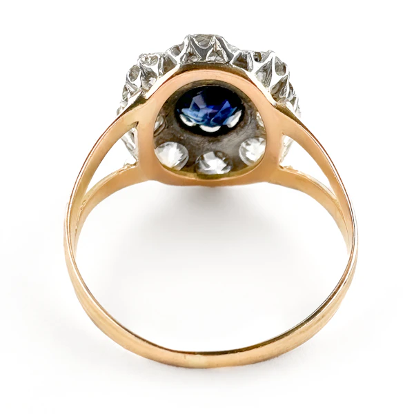 Victorian Ceylon Sapphire & Diamond Daisy Cluster - Saddingtons Jewellery Stand 375 - image 3