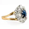 Victorian Ceylon Sapphire & Diamond Daisy Cluster - Saddingtons Jewellery Stand 375 - image 2