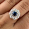 Victorian Ceylon Sapphire & Diamond Daisy Cluster - Saddingtons Jewellery Stand 375 - image 4