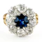 Victorian Ceylon Sapphire & Diamond Daisy Cluster - Saddingtons Jewellery Stand 375 - image 1