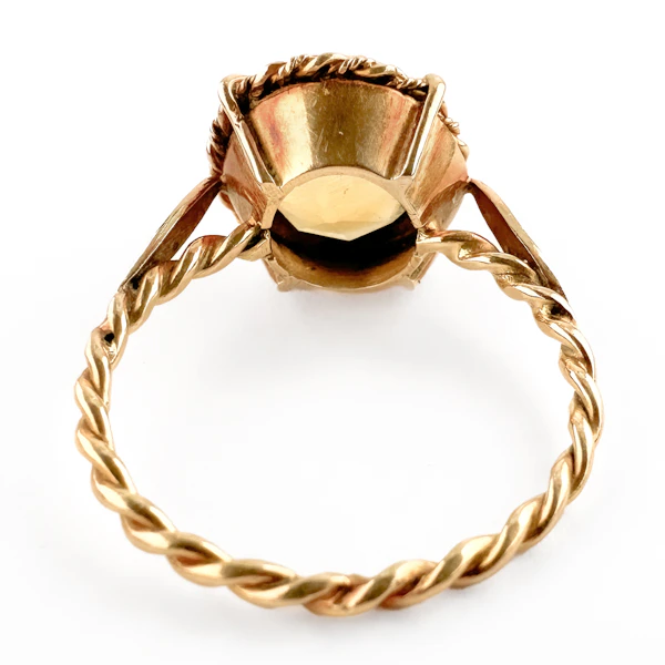 Edwardian Citrine Solitaire Ring - Saddingtons Jewellery Stand 375 - image 4