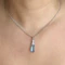 Aquamarine & Diamond Drop Pendant With Chain - Saddingtons Jewellery Stand 375 - image 1