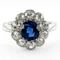 Edwardian Ceylon Sapphire & Diamond Cluster Ring - Saddingtons Jewellery Stand 375 - image 4