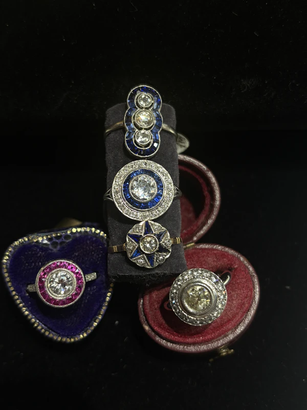 Art Deco Target Engagement Rings Spectrum Antiques - image 1