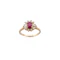 Mid-Century 14kt Yellow Gold Ruby and Diamond Cluster Ring Spectrum Antiques - image 1