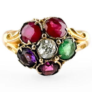 1865 Regard Cluster Ring - Saddingtons Jewellery Stand 375