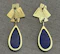 Daphne Krinos Elegant drop-shaped lapis lazuli & rock crystal earrings with recycled 18K gold. 5cm long Mark Constable Unit 301 - image 2